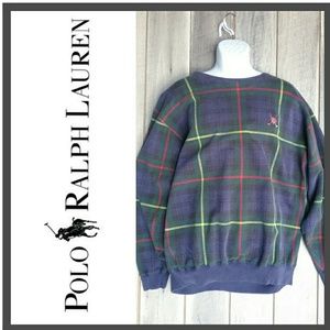 Vintage Ralph Lauren Polo Golf Plaid Sweatshirt
